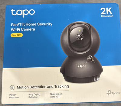 TP-Link Tapo C211 Black Pan/Tilt Home Security Wi-Fi 2K Resolution Camera