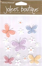 NEW~Vintage Jolee's Boutique 3-D FLUTTERING FRIENDS Butterflies 54684 