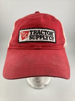 Tractor Supply Co Employee VTG Snapback Trucker Hat Red with White Mesh
