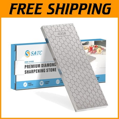 Coarse/Fine Diamond Sharpening Plate 8'' Dual Grit