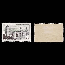 7968: France SG1268b 70F Black & Green 1957 Sc#839 Mi1147 Mint MH C£29