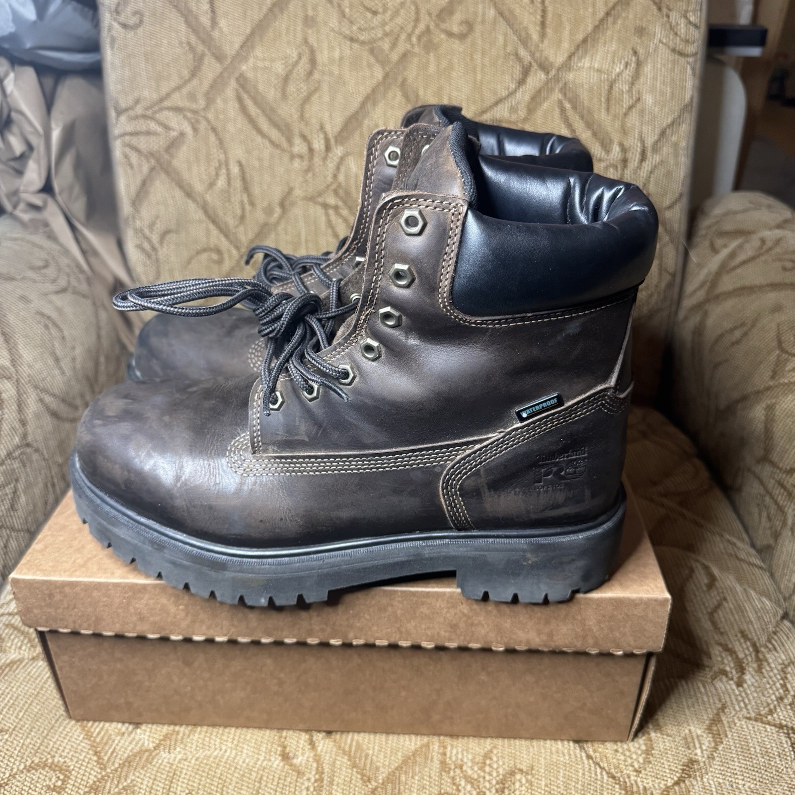 Timberland 8 Inch Waterproof Insulated Soft Toe Work Boot for Men Size 10.5 Wide