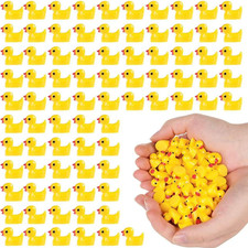 150 Pcs Mini Resin Ducks Bulk Yellow Tiny Duck Figurines Dollhouse Aquarium Pott