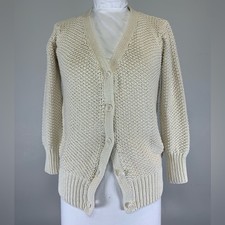 Mango MNG Cream Chunky Knit 100% Cotton Cardi...