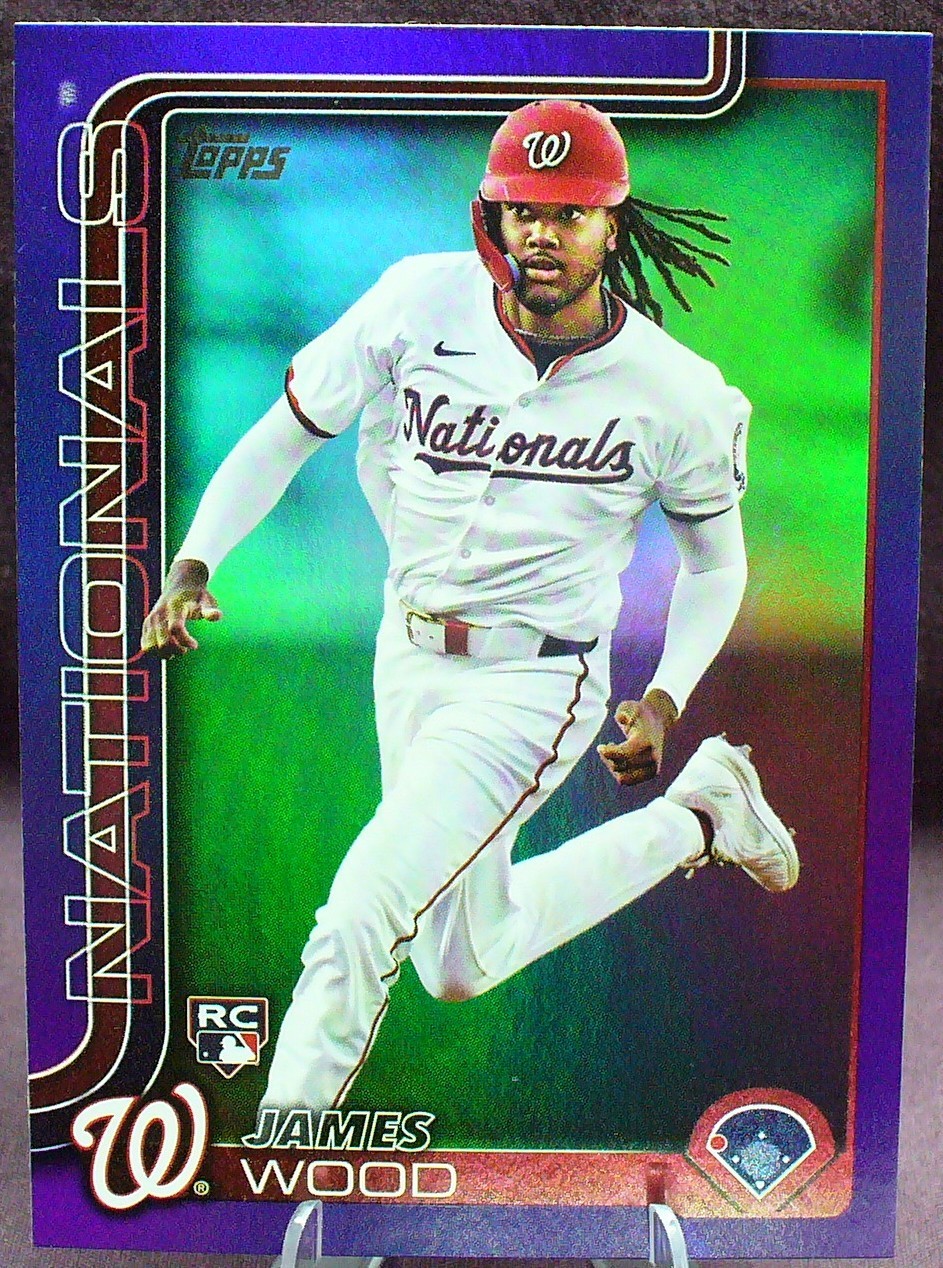 JAMES WOOD 2025 Topps #181 (RC)(#'d) /250 Purple Rainbow Foil FREE Mag Holder