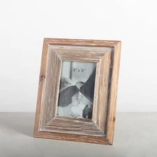 Washed White On Brown Photo Frame