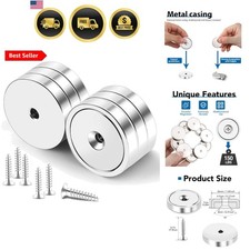 Strong Magnets, 150lb Waterproof Strong Neodymium Cup Magnets with Screws fo...