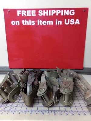 Set Of 4 Used Wheel Chair Tie Downs From Handicapped Van, One Strap Tore,...
