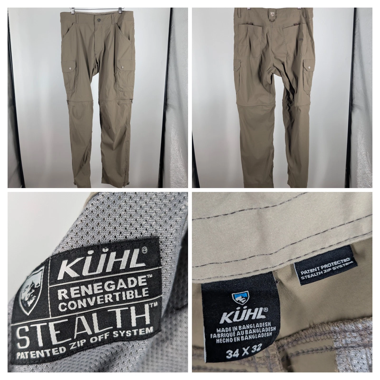 Kuhl Renegade Stealth Convertible Pants 34x32 Tan Hiking Cargo Outdoor Travel
Opens in a new window