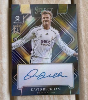 Select La Liga David Beckham Real Madrid AUTO 1/1 Exklusiv Parallel