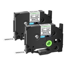 2PK Compatible Brother TZ-S231 TZe-S231 Black on White Strong Adhesive Tape