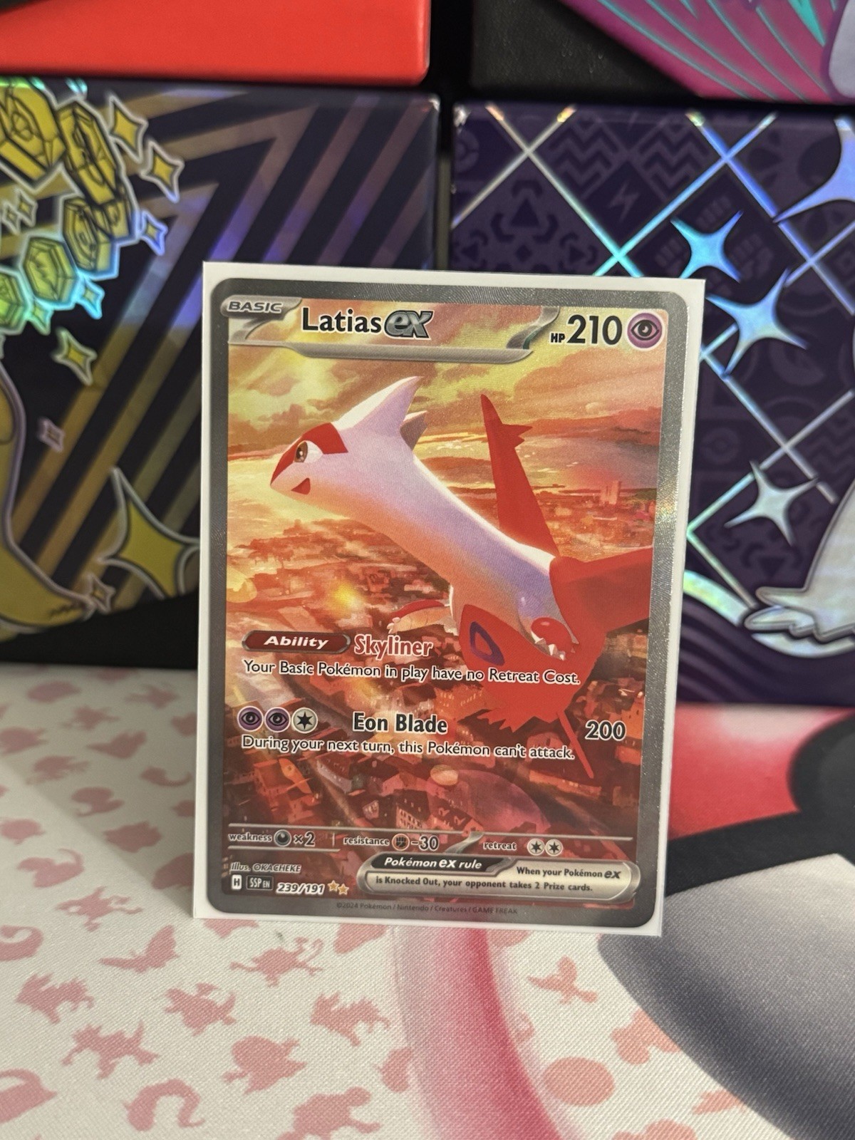 Latias ex 239/191 Sv08: Surging Sparks Holo Special Illustration Rare SIR - NM