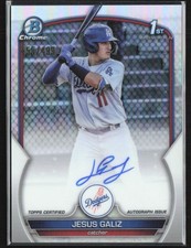 Jesus Galiz 2023 Bowman Chrome Refractor Auto /499 #CPA-JGZ Los Angeles Dodgers