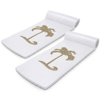 Recreation Sunsation 70'' Foam Lounger Pool Float, Bronze Palm White (2 Pack)