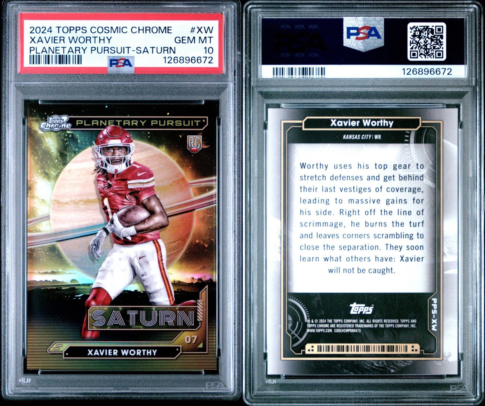 Xavier Worthy Topps Cosmic Chrome Planetary Pursuit #XW Saturn