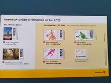 Tablica znaczków lipiec 2023 - Poczta