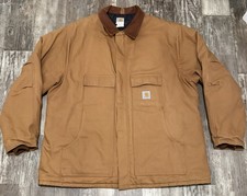 Carhartt C003 BRN Traditional Arctic Quilt Lined Duck Work Jacket Mens 3XL TALL