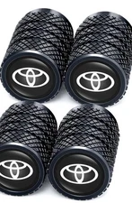 4x Toyota Tire Valve Stem Caps compatible For Car Truck Universal Fitting Black