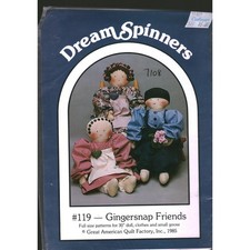 Vintage 1985 DreamSpinners Gingersnap Friends 119 Doll Sewing Pattern 30 Inch