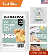 Food Storage Bags - 5 x 8 Inches Vacuum Seal Bags, 100 Count - Meal Saver