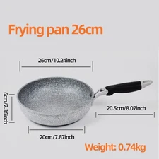 Durable Stone Frying Pan28/26/24/20Cm Wok Non-Stick Pan Skillet Cauldron Inducti