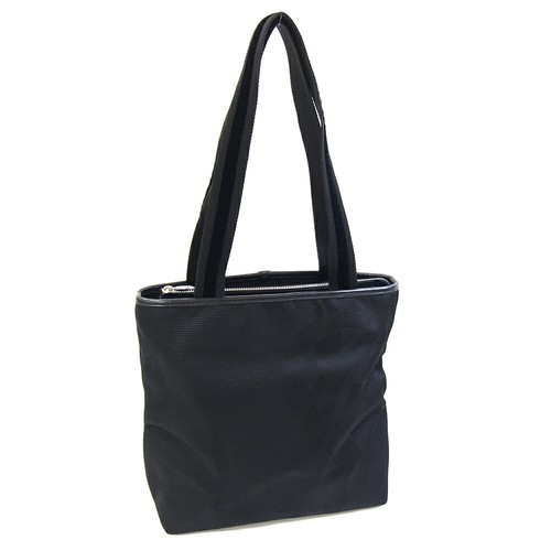 Saint Laurent Tote Bag 118674 Black Canvas Leather Velour Used Shoulder Bag YSL