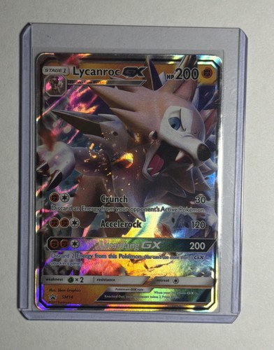 Pokemon Sun & Moon Promo - Lycanroc Gx - Sm14 - Full Art - LP