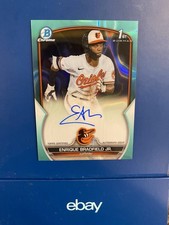 Enrique Bradfield Jr 2023 1st bowman chrome aqua lava auto /199