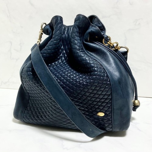 Bally granatowa skórzana torba na ramię z paskiem autentyczna torebka crossbody - Zdjęcie 1 z 18