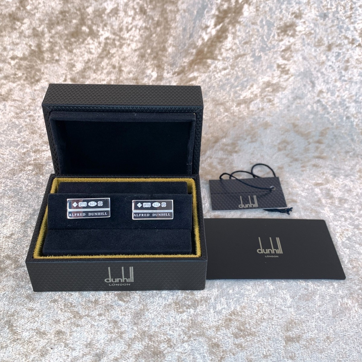 Dunhill Cufflinks Rectangle 925 Sterling Silver Hallmarks with
