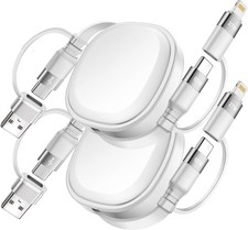 65W Retractable Charging Cable,5 in 1 Travel Multi Charger Cable,USB C 3.8ft 