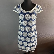 Betsey Johnson Blue Floral Embroidered Mini Dress Size 6