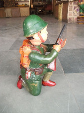 Vintage Fine Celluloid Army/Military Wind Up Soldier With Gun Toy,Japan