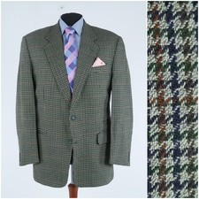 Vintage Blazer 46R UK WESTMINSTER Check Plaid Houndstooth Wool Sport Coat Jacket
