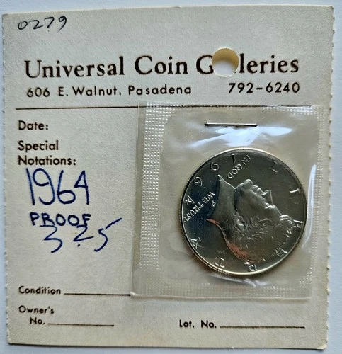 1964-P Kennedy Proof Half Dollar, 90% Silver