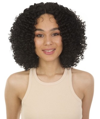 Imani lockige kurze Bob 14,5 Zoll lange Lace Front Perücke, hitzebeständige Fasern