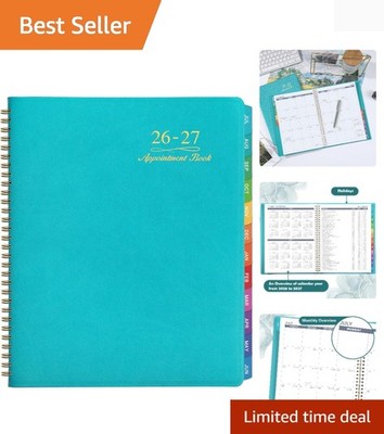 Luxurious Green 2026-2027 Planner - 100 Pages, Wire-bound with 15-Minute Slots