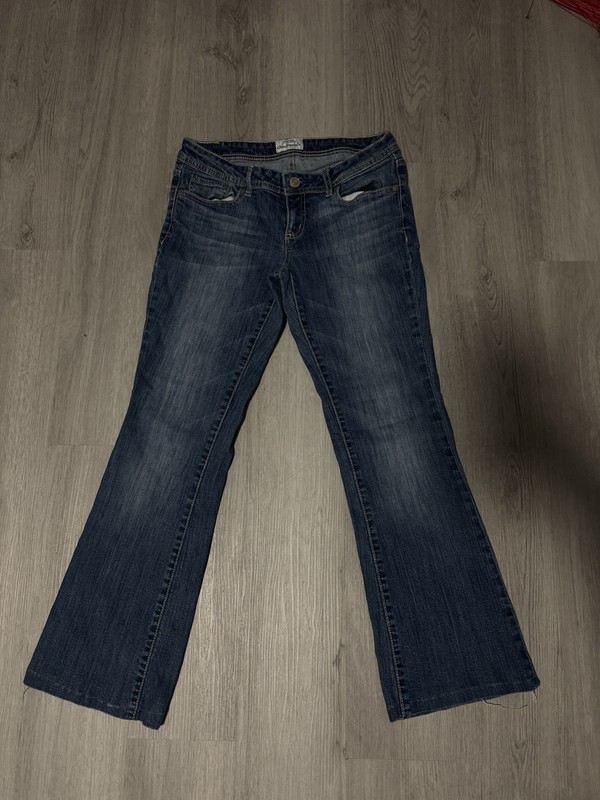 Aéropostale Hailey Flare women’s Blue Denim Jeans Pockets 7/8 Long
