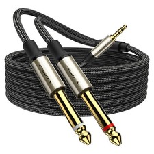 1/8 to 1/4 Stereo Cable 15 ft/5 m , 3.5 mm 1/8'' TRS to Dual 6.35 mm 1/4" TS...
