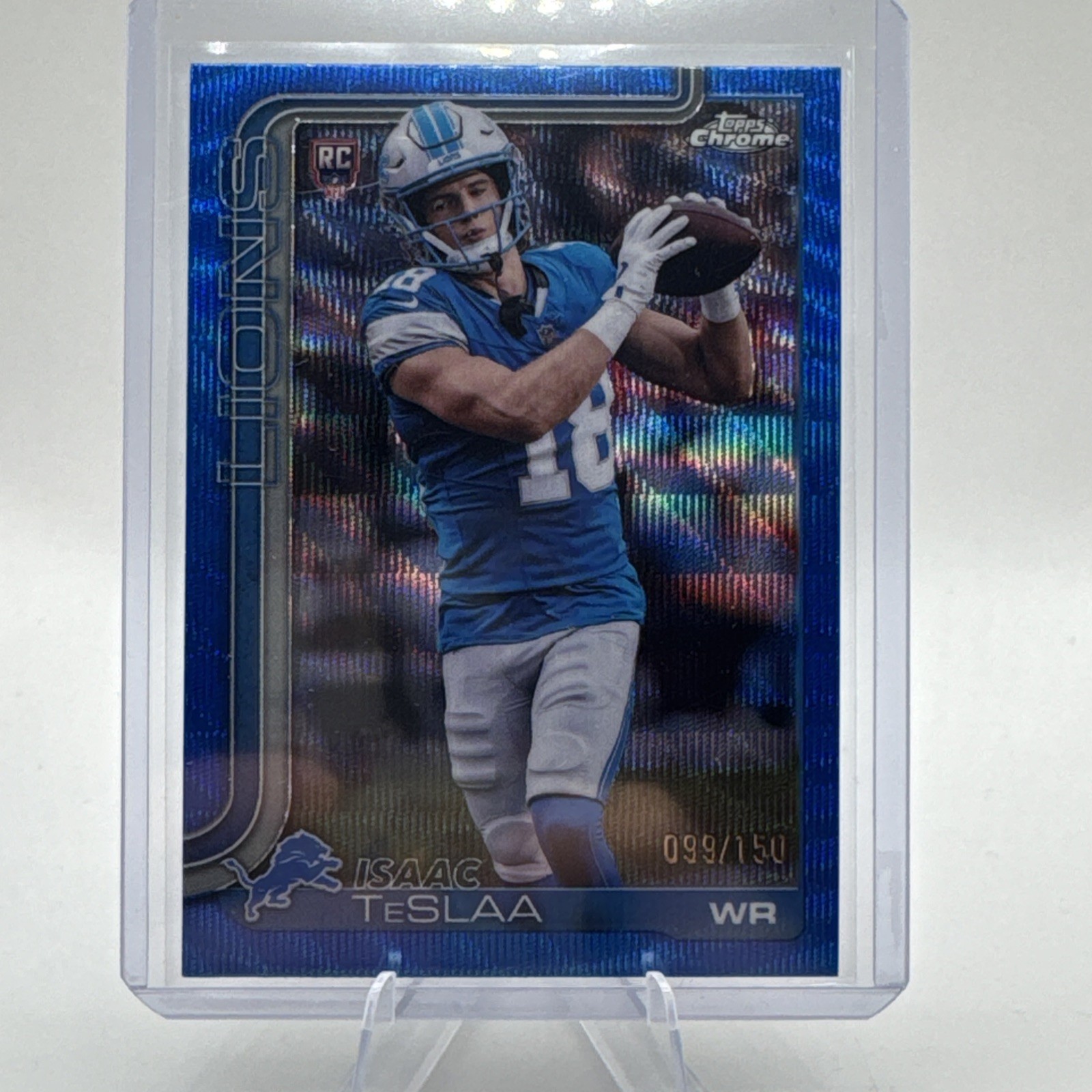 2025 Topps Chrome Isaac Teslaa RC Blue Wave Refractor /150 Detroit