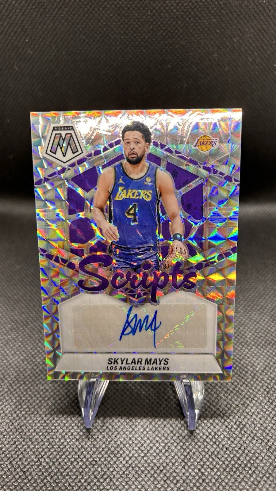2023-24 Panini Mosaic Skylar Mays Scripts Mosaic Prizm Auto #MS-MAY Laker