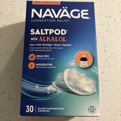 Navage Salt pod With Alkalol, NEW 30 Pack Exp 01/27