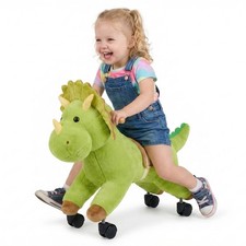 Uimoso Ride-On Dinosaur Toy for Kids with Smooth Wheels, 88 lbs Weight Capacity