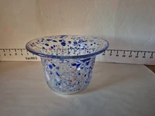 Studio Art Glass Bowl~Vase~Planter Multi Colored Speckled Signed EUC 
