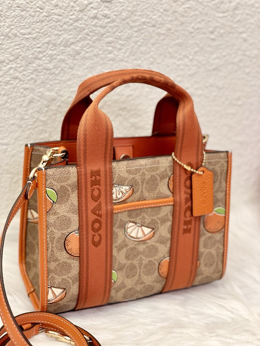 Coach Smith Tote Bag 24 In Signature Canvas With Orange Print