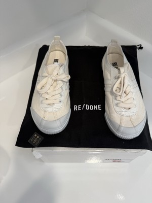 RE/DONE 90s Low Top Sneakers Off White, NWB, Size 37
