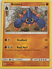 Boldore # 70/149 Sole e Luna Set Base Pokemon Trading TCG Carte da Gioco NM/MINT