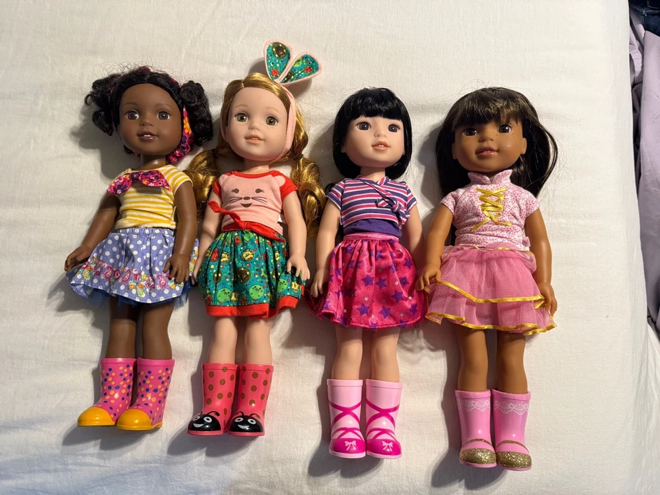 American Girl Wellie Wishers Ashlyn Kendall Willa Emerson Lot Of 4 Dolls - Image 2 of 4