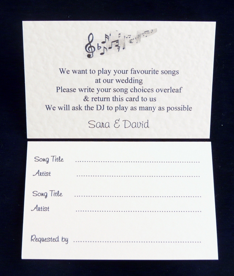 Wedding DJ Song Request Cards 2 wording choices Also available for parties | eBay wedding-song-request-cards-template-postermywall