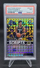 2020-21 Panini Mosaic Jaden McDaniels Rookie Scripts Gold Auto PSA 9 MINT RC